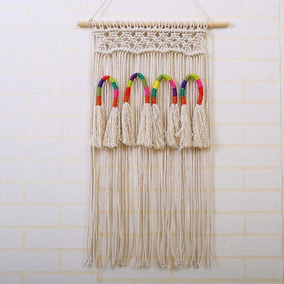 Macrame Boho Wall Art Rainbow Wall Hanging - Picture 2 of 3